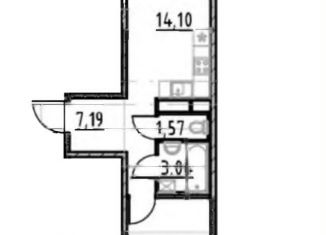 Продается однокомнатная квартира, 41.5 м2, Санкт-Петербург, метро Ломоносовская, улица Бабушкина, 89к1