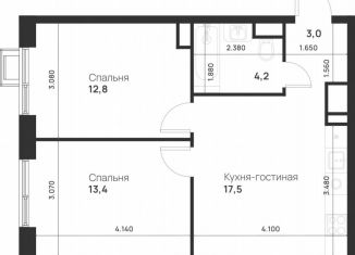 Продажа двухкомнатной квартиры, 50.9 м2, Москва, посёлок Газопровод, 13с7