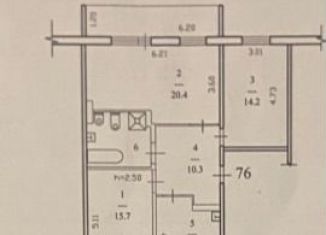 Продаю 3-ком. квартиру, 78.5 м2, Вологодская область, улица Космонавта Беляева, 55