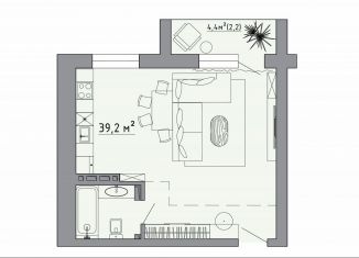 Продается 1-комнатная квартира, 39.2 м2, Хабаровский край