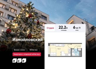 Продается квартира студия, 22.2 м2, Санкт-Петербург, метро Фрунзенская