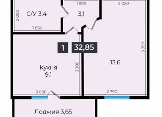 Продается 1-ком. квартира, 32.9 м2, Ставрополь, улица Южный Обход, 53В