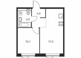 Продается 1-комнатная квартира, 35.7 м2, Москва, метро Братиславская