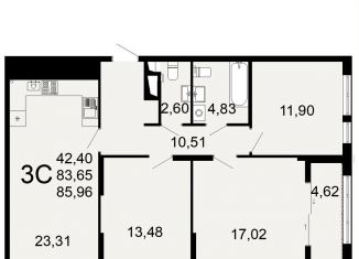 3-комнатная квартира на продажу, 86 м2, Рязань, Льговская улица, 8, Октябрьский район