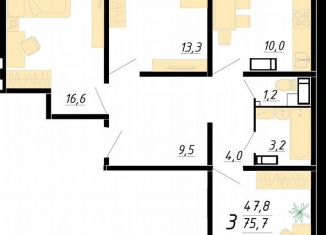 Продается 3-ком. квартира, 78.2 м2, Воронеж, Советский район, улица Полковника Богомолова, 1