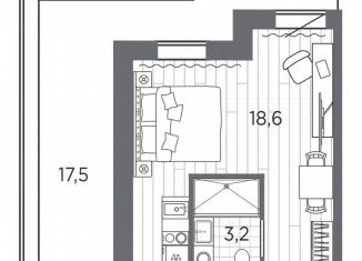 Продам квартиру студию, 39.3 м2, Санкт-Петербург, проспект Стачек, 62Б, Кировский район