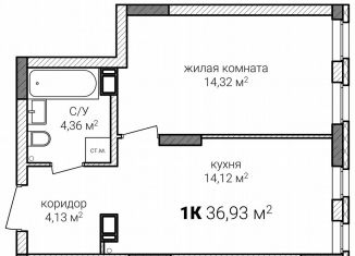 Продаю 1-ком. квартиру, 37 м2, Нижний Новгород, метро Горьковская