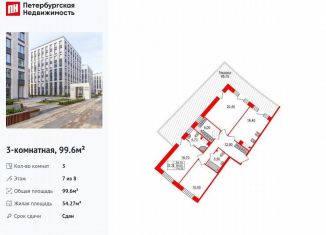 Продаю 3-ком. квартиру, 99.6 м2, Санкт-Петербург, ЖК Гранд Вью, Петровский проспект, 28к1