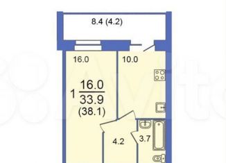 Продаю 1-комнатную квартиру, 38.1 м2, Вологодская область