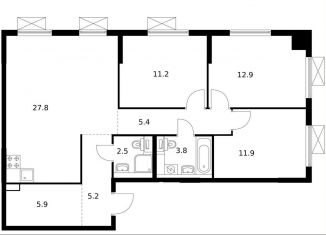 Продаю 3-ком. квартиру, 86.6 м2, Москва