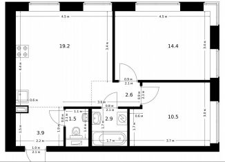 Продажа 2-комнатной квартиры, 55 м2, Москва, жилой комплекс Полар, 1.5