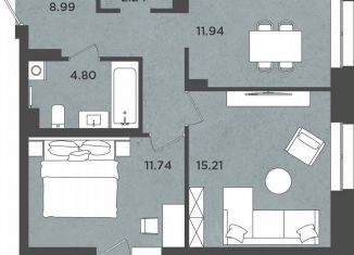 Продажа двухкомнатной квартиры, 56.1 м2, Пермь, Индустриальный район, улица Космонавта Леонова, 41/1