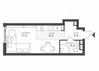 Продается квартира студия, 32.3 м2, Москва, район Крылатское