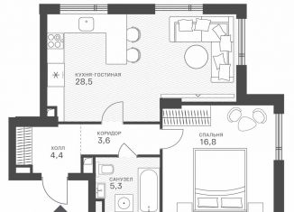 Продам однокомнатную квартиру, 58.6 м2, Москва, метро Крылатское