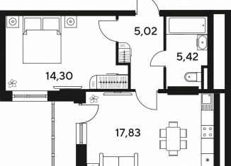 Продаю 1-ком. квартиру, 46.3 м2, Ростов-на-Дону