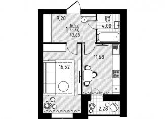 Продам 1-комнатную квартиру, 43.7 м2, Энгельс