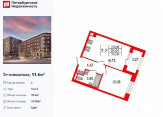 Продается однокомнатная квартира, 33.6 м2, Санкт-Петербург, метро Приморская, Уральская улица, 23