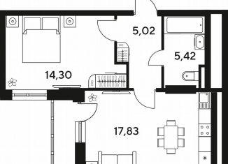 Продажа 1-ком. квартиры, 46.3 м2, Ростов-на-Дону