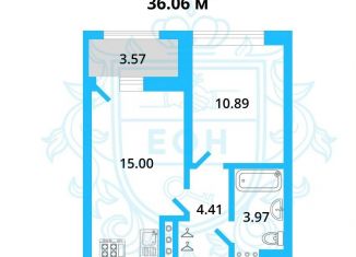 Продается 1-комнатная квартира, 34.3 м2, Санкт-Петербург, муниципальный округ Невская Застава, проспект Обуховской Обороны, 36