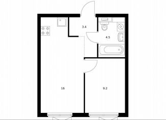 Продается 1-комнатная квартира, 33.1 м2, Москва, метро Спартак, жилой комплекс Холланд Парк, к8