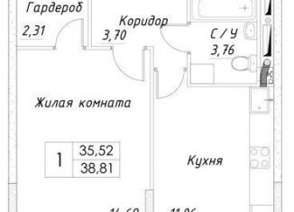 Продаю однокомнатную квартиру, 36.5 м2, Дмитров