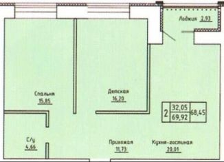 Продаю двухкомнатную квартиру, 69.9 м2, Оренбург, улица Неплюева, 2, Ленинский район