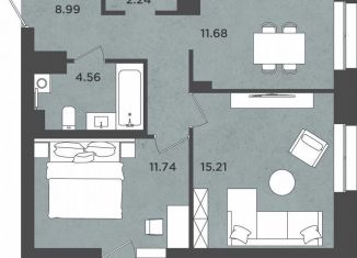 Продажа 2-ком. квартиры, 55.6 м2, Пермь, улица Космонавта Леонова, 41/1, Индустриальный район