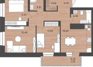 Продается трехкомнатная квартира, 72.2 м2, Пермский край, улица Космонавта Леонова, 41/1