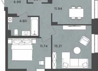 Продается двухкомнатная квартира, 56.1 м2, Пермь, Индустриальный район, улица Космонавта Леонова, 41/1