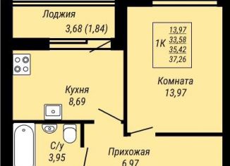 Продается однокомнатная квартира, 37.3 м2, Ивановская область