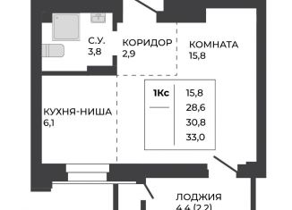 Продажа однокомнатной квартиры, 30.8 м2, Барнаул