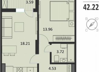 Продажа однокомнатной квартиры, 42.2 м2, Курск, Хуторская улица, 33