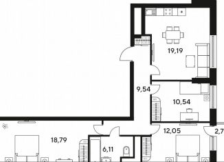 Продажа 3-ком. квартиры, 81.9 м2, Ростов-на-Дону