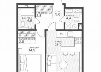 Продам 1-ком. квартиру, 58.4 м2, Москва, метро Крылатское