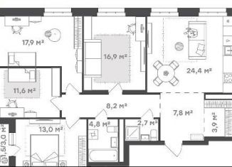 Продажа 4-комнатной квартиры, 112 м2, Уфа, улица Менделеева, 132В, Кировский район