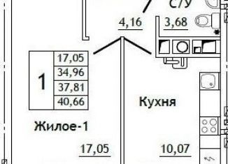 Продам однокомнатную квартиру, 40.7 м2, Смоленская область