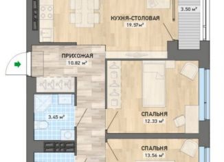 Продаю 2-комнатную квартиру, 79.1 м2, Екатеринбург, улица Кузнецова, 9/4, метро Уралмаш