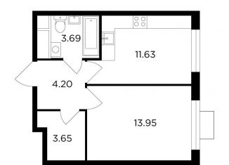 Продается 1-комнатная квартира, 37.1 м2, Одинцово, жилой комплекс Одинград квартал Семейный, 5, ЖК Одинград квартал Семейный