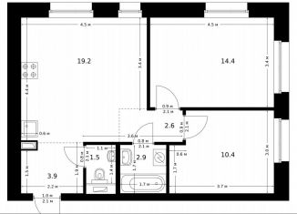 Продается 2-ком. квартира, 54.9 м2, Москва, метро Бабушкинская, жилой комплекс Полар, 1.4