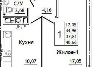 Продажа 1-ком. квартиры, 40.7 м2, Смоленская область