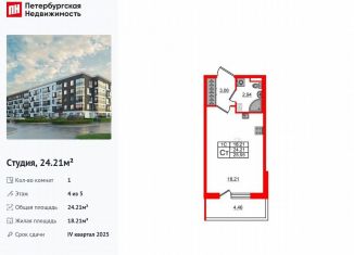 Продажа квартиры студии, 24.2 м2, Санкт-Петербург, метро Звёздная