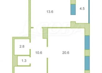 Продам однокомнатную квартиру, 49.1 м2, Тюменская область, улица Мельникайте, 2к8