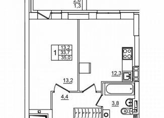 Продается 1-комнатная квартира, 35 м2, Волгоградская область