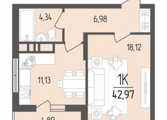 Продам однокомнатную квартиру, 43 м2, Армавир