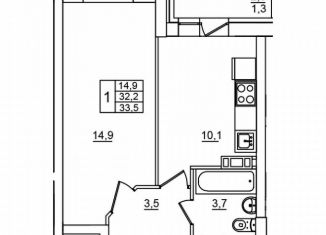 Продается 1-комнатная квартира, 33.5 м2, Волгоградская область