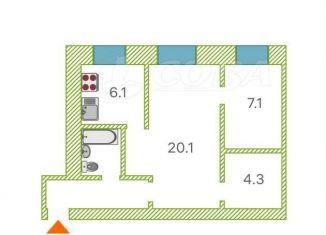 Продаю 2-ком. квартиру, 45.5 м2, Тюмень, улица Пермякова, 24, Ленинский округ