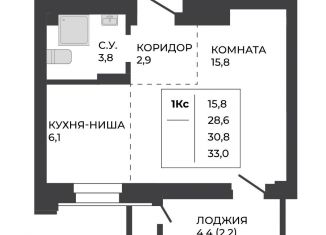 Продам 1-ком. квартиру, 30.8 м2, Алтайский край