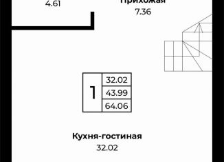 Продам квартиру студию, 64.1 м2, Оренбургская область