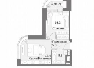 Продам 1-комнатную квартиру, 45.2 м2, Москва, улица Вильгельма Пика, 1