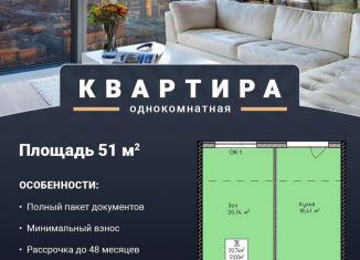 2-комнатная квартира на продажу, 51.5 м2, Махачкала, Благородная улица, 17